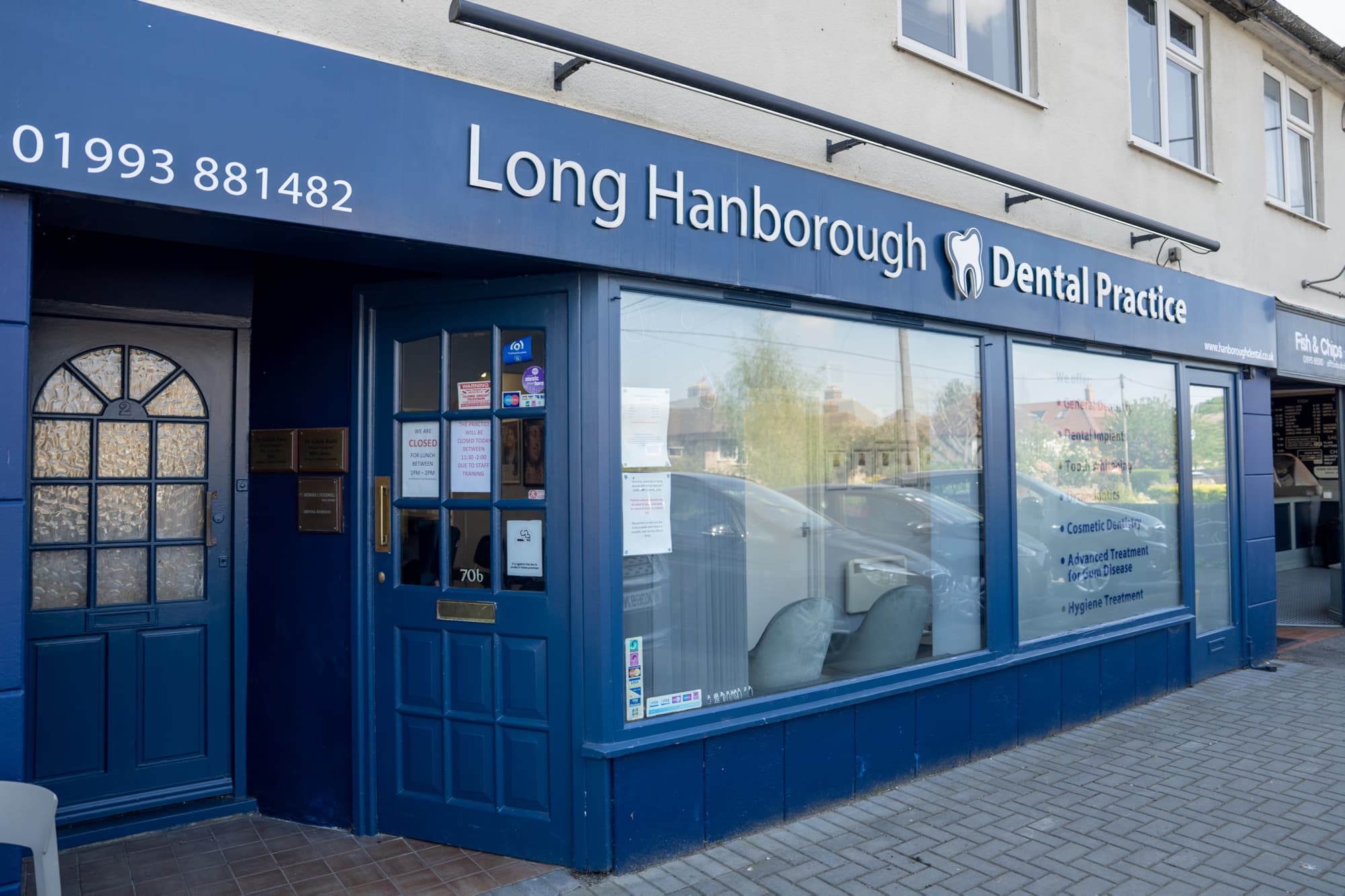 The front of Long Hanborough Dental Practice on Main Road, Long Hanborough